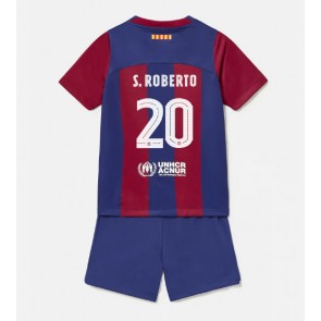Barcelona Sergi Roberto #20 Dětské Domácí dres komplet 2023-24 Krátký Rukáv (+ trenýrky)